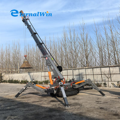 8.6m μέγιστη ακτίνα λειτουργίας ντίζελ 5 τόνων αράχνη γερανό για βαριά έργα κατασκευής